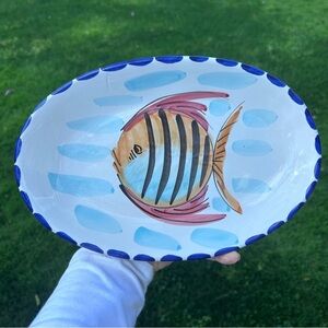 Vietri Hand Painted Fish Platter | 10 1/2" Long | Made in Italy